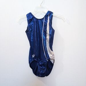 GK Gymnastics Leotard, Blue Silver Rhinestone, Women's No Size Tag